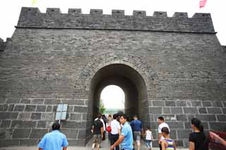 Foto, materiell, befreit, Landschaft, Bild, hat Foto auf Lager,Das Horai Mizuki-Tor, Burgmauer, Japanisch plndert aus, Verteidigung, Ishigaki