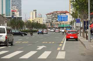 Foto, materieel, vrij, landschap, schilderstuk, bevoorraden foto,Yantai, Bezoekende touristenplaats stip, Keet, Hoofdstraat, Vakantieoord