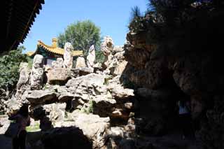 photo,material,free,landscape,picture,stock photo,Creative Commons,Summering mountain cottage WenjinPavilion, An arbor, Storage of four complete works, rock, Ch'ing