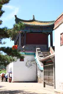 fotografia, materiale, libero il panorama, dipinga, fotografia di scorta,Il PutuoZongchengTemple cancello principale di un tempio buddista, Tibet, Chaitya, muro bianco, Il cancello principale di un tempio buddista
