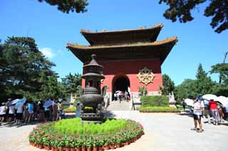 fotografia, materiale, libero il panorama, dipinga, fotografia di scorta,Una pergola di monumento di PutuoZongchengTemple, Tibet, Chaitya, Io sono dipinto in rosso, monumento