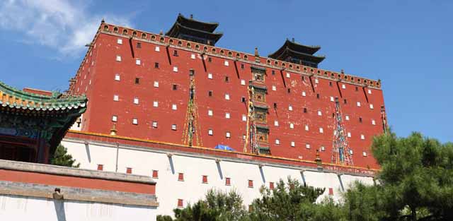 foto,tela,gratis,paisaje,fotografa,idea,Putuo Zongcheng templo, Tibet, Chaitya, Soy magnfico, Rojo y blanco