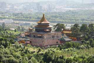 photo,material,free,landscape,picture,stock photo,Creative Commons,Pule Temple, circle, Chaitya, lama tower, cone