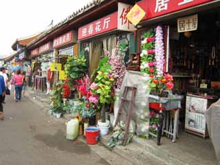 photo,material,free,landscape,picture,stock photo,Creative Commons,An eastern edge market, shop, market, An artificial flower, Buddhist altar fittings