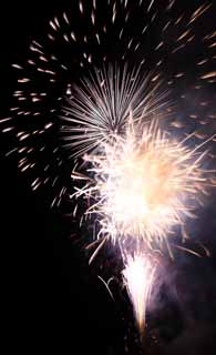 Foto, materiell, befreit, Landschaft, Bild, hat Foto auf Lager,Tama-Fluss Feuerwerk Demonstration, Das Starten von Feuerwerk, natrliche Szene oder Gegenstand, der poetischen Charme der Jahreszeit des Sommers hinzufgt, Signalfeuer, Helligkeit