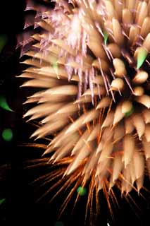 Foto, materiell, befreit, Landschaft, Bild, hat Foto auf Lager,Tama-Fluss Feuerwerk Demonstration, Das Starten von Feuerwerk, natrliche Szene oder Gegenstand, der poetischen Charme der Jahreszeit des Sommers hinzufgt, Signalfeuer, Helligkeit