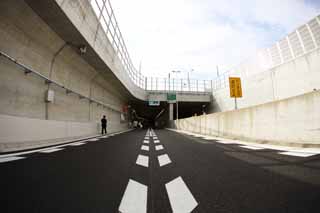 photo,material,free,landscape,picture,stock photo,Creative Commons,The Metropolitan expressway, white line, soundproofing wall, highway, tunnel