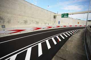 Foto, materieel, vrij, landschap, schilderstuk, bevoorraden foto,De Metropolitische autoweg, Blanke lijnen, Hoek, Rijweg, Asfaltbitumen