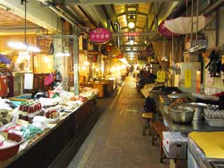 Foto, materiell, befreit, Landschaft, Bild, hat Foto auf Lager,Gyeongju-Markt, Laden, Eine Arkade, Markt, Bei Nacht