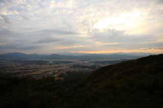 Foto, materieel, vrij, landschap, schilderstuk, bevoorraden foto,Gyeongju, Rijst veld, Wolk, Bij donker, Dorp