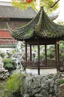 foto,tela,gratis,paisaje,fotografa,idea,Una glorieta de YuGarden, Jardn de casa de santuario chino, Laguna, Techo, Edificio chino