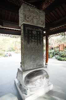 Foto, materieel, vrij, landschap, schilderstuk, bevoorraden foto,Een Hangzhoulingyingtemple monument, Schildpad, Draak, Zwart, Verlichting