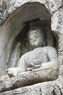 fotografia, materiale, libero il panorama, dipinga, fotografia di scorta,Un'immagine di HangzhouLingyingTemple di Budda scrisse sulla rupe levigata, Buddismo, Ishibotoke, Immagine buddista, Faith