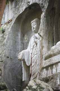 photo,material,free,landscape,picture,stock photo,Creative Commons,A HangzhouLingyingTemple image of Buddha inscribed on the polished cliff, Buddhism, Ishibotoke, Buddhist image, Faith