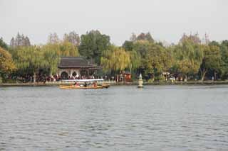 fotografia, materiale, libero il panorama, dipinga, fotografia di scorta,Xi-hu il lago, nave, Saiko, , 