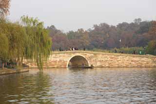 photo,material,free,landscape,picture,stock photo,Creative Commons,Xi-hu lake, surface of a lake, Saiko, tourist, willow