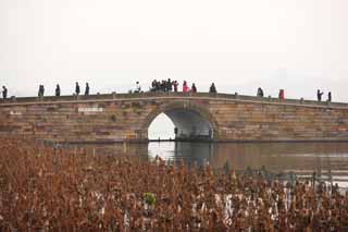 Foto, materiell, befreit, Landschaft, Bild, hat Foto auf Lager,Gebrochene Brcke briger Schnee, , Saiko, Zehn Saiko-Sichten, steinigen Sie Brcke