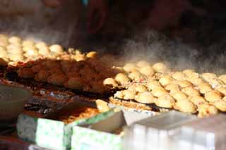 fotografia, materiale, libero il panorama, dipinga, fotografia di scorta,Takoyaki, Takoyaki, Un piatto di ferro, bancarella, polpo