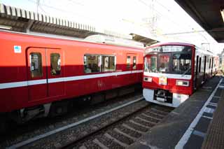 Foto, materiell, befreit, Landschaft, Bild, hat Foto auf Lager,Keihin Electric Express Tempel gewidmet zu Kobo Daishi-Linie, Eisenbahn, Zug, Kojimashinden, Kawasakidaishi