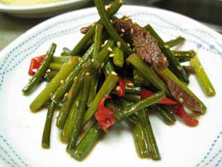 Foto, materiell, befreit, Landschaft, Bild, hat Foto auf Lager,Das Braten-wache der Knospe des Knoblauches, Knospe des Knoblauches, Fleisch, Paprika, Koreanisches Essen