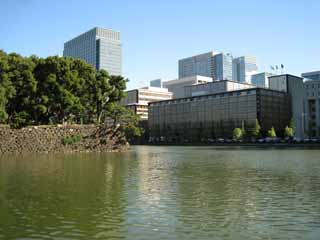 Foto, materieel, vrij, landschap, schilderstuk, bevoorraden foto,Edo-jo Kasteel, Moat, Ishigaki, Hoogbouw, Marunouchi