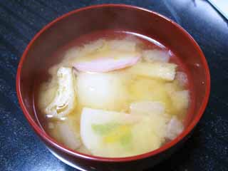 , , , , ,  .,Soup          , Miso, Kamaboko,  , Fried  curd