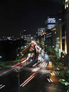 foto,tela,gratis,paisaje,fotografa,idea,Noche sobre Hibiya, Edificio, La luz del automvil, Cruce, Foso