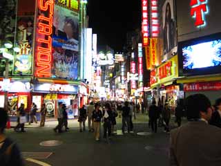 Foto, materieel, vrij, landschap, schilderstuk, bevoorraden foto,Shibuya straat centreren, Neon, Signboard, Benedenstad, Het is levendig