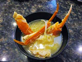 photo, la matire, libre, amnage, dcrivez, photo de la rserve,La soupe du miso du crabe, Soupe Miso, crabe, poireau, Ciseaux