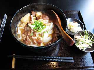 Foto, materiell, befreit, Landschaft, Bild, hat Foto auf Lager,Ein Vater, Rindfleisch, Gebratener Bohnenquark, Udon, Ich kann nicht knarren