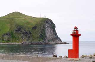 photo,material,free,landscape,picture,stock photo,Creative Commons,Landscape with a lighthouse, lighthouse, island, sea, port