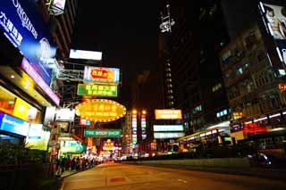 photo,material,free,landscape,picture,stock photo,Creative Commons,Night Hong Kong, Neon, Turnout, store, signboard