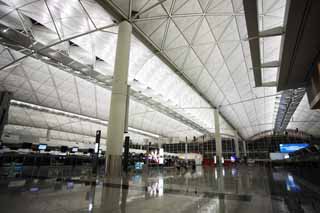 Foto, materiell, befreit, Landschaft, Bild, hat Foto auf Lager,Hongkong internationaler Flughafen, Pfeiler, Dach, Ein Flugzeug, 