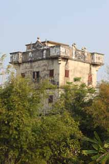 Foto, materieel, vrij, landschap, schilderstuk, bevoorraden foto,Qiangyacun olifants veel geluk rijzen, De ravages, Beeldhouwkunst, [een stenige lap] Een toren, Ik ben Western-trant