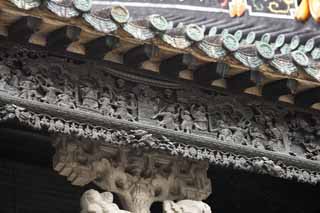 fotografia, materiale, libero il panorama, dipinga, fotografia di scorta,Tempio di clan di Chen, Il cinese edificio di arti industriale e privato, scultura di mattone, meridionale nobile, Decorazione