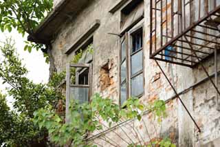 Foto, materiell, befreit, Landschaft, Bild, hat Foto auf Lager,Ein privates Haus von Guangzhou, Backstein, Fenster, Ich bin alt, Haus