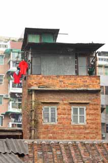 Foto, materieel, vrij, landschap, schilderstuk, bevoorraden foto,Een particulier huis van Guangzhou, Baksteen, Venster, Ik ben oud, Huis