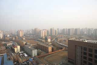 Foto, materiell, befreit, Landschaft, Bild, hat Foto auf Lager,Beijing vom Abend, Eine Wohnung, Auto, Gebude, Umgehungsstrae