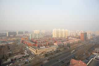 photo,material,free,landscape,picture,stock photo,Creative Commons,Beijing of the evening, An apartment, car, building, beltway