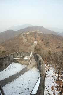 Foto, materieel, vrij, landschap, schilderstuk, bevoorraden foto,Mu Tian Yu Great Wall, Kasteel muur, Uitkijk op een kasteel, De Hsiung-nu, 