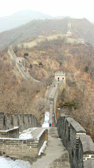 Foto, materieel, vrij, landschap, schilderstuk, bevoorraden foto,Mu Tian Yu Great Wall, Kasteel muur, Uitkijk op een kasteel, De Hsiung-nu, 