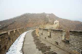 Foto, materieel, vrij, landschap, schilderstuk, bevoorraden foto,Mu Tian Yu Great Wall, Kasteel muur, Uitkijk op een kasteel, De Hsiung-nu, 