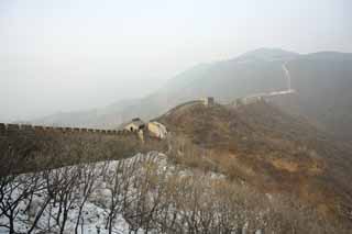 fotografia, material, livra, ajardine, imagine, proveja fotografia,Mu Tian Yu grande parede, parede de castelo, vigia em um castelo, O Hsiung-Nu, 