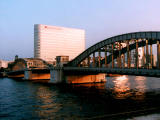 Foto, materiell, befreit, Landschaft, Bild, hat Foto auf Lager,Kachidoki berbrckt am frh-Abend, Kachidoki, Brcke, Zugbrcke, 