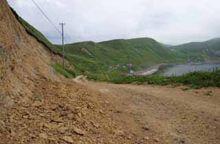 photo,material,free,landscape,picture,stock photo,Creative Commons,Cliff and a road, cliff, way, coast, stone