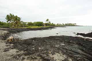 Foto, materieel, vrij, landschap, schilderstuk, bevoorraden foto,Mauna Lani, Lava, Palm, Golf, Drijf stip aan