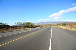 photo,material,free,landscape,picture,stock photo,Creative Commons,The road which opened up lava, highway, Asphalt, Lava, car