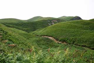 fotografia, materiale, libero il panorama, dipinga, fotografia di scorta,Luogo collinoso nella grande natura, costa, collina, cielo, prateria