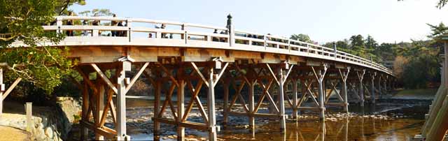 photo,material,free,landscape,picture,stock photo,Creative Commons,Ise Grand Shrine (Naiku) Uji Bridge, Ise gives up, Ise, Grand Shrine at Ise, pure Japanese style arched bridge