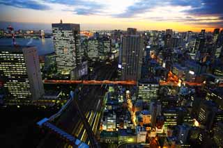 photo, la matire, libre, amnage, dcrivez, photo de la rserve,Vue de nuit Tokyo, construire, La rgion de centre-ville, Tamachi, Odaiba